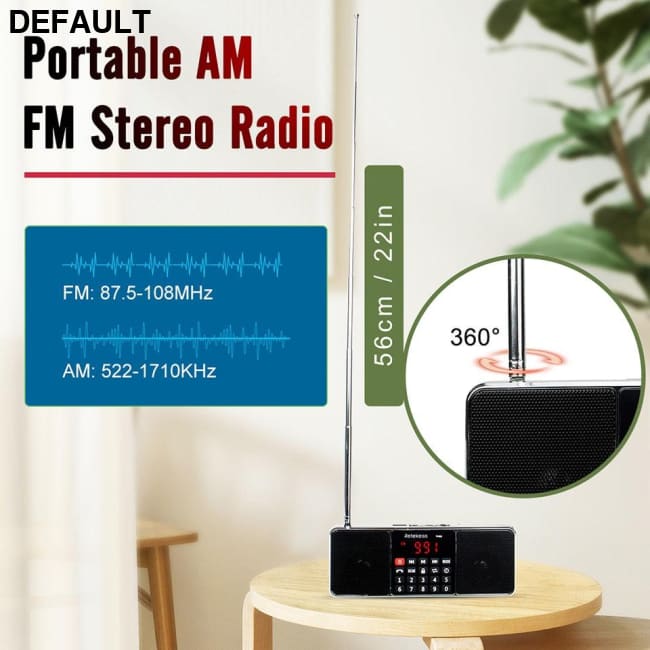 RETEKESS TR602 Digital Portable Radio AM FM Bluetooth Speaker Stereo MP3 Player TF/SD Card USB Drive Handsfree Call LED