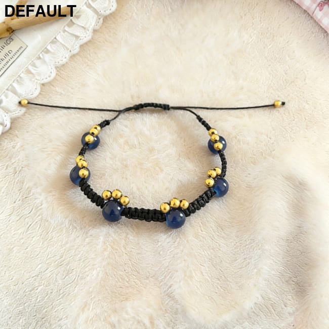 Retro Cat Claw Beaded Braided Bracelet For Women Sterling Silver Bracelets
