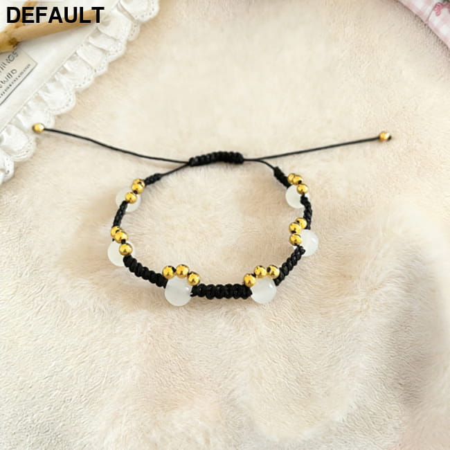 Retro Cat Claw Beaded Braided Bracelet For Women White Sterling Silver Bracelets