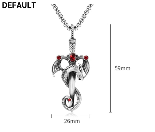 Retro Dragon Sword Tianzun Pendant Titanium Steel Necklace Trendy Men’s All-match Street Hip-hop Jewelry N744 Men