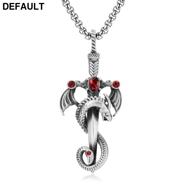 Retro Dragon Sword Tianzun Pendant Titanium Steel Necklace Trendy Men’s All-match Street Hip-hop Jewelry N744 Men
