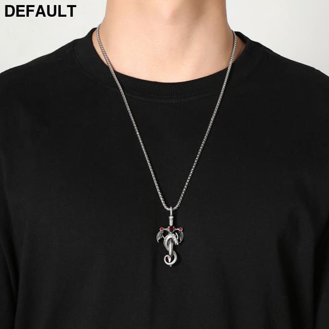 Retro Dragon Sword Tianzun Pendant Titanium Steel Necklace Trendy Men’s All-match Street Hip-hop Jewelry N744 Men