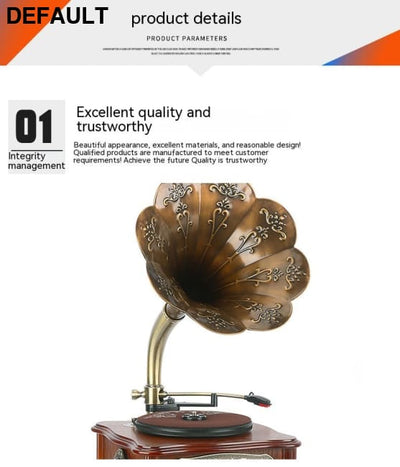 Retro Petunia Vinyl Record Player Phonograph Bluetooth Audio Home Receivers Receiver Turntables & Players