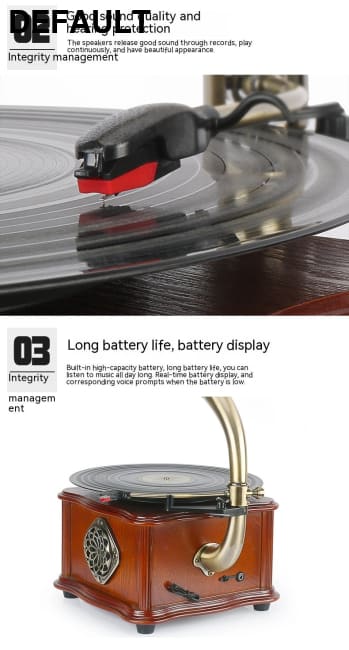 Retro Petunia Vinyl Record Player Phonograph Bluetooth Audio Home Receivers Receiver Turntables & Players