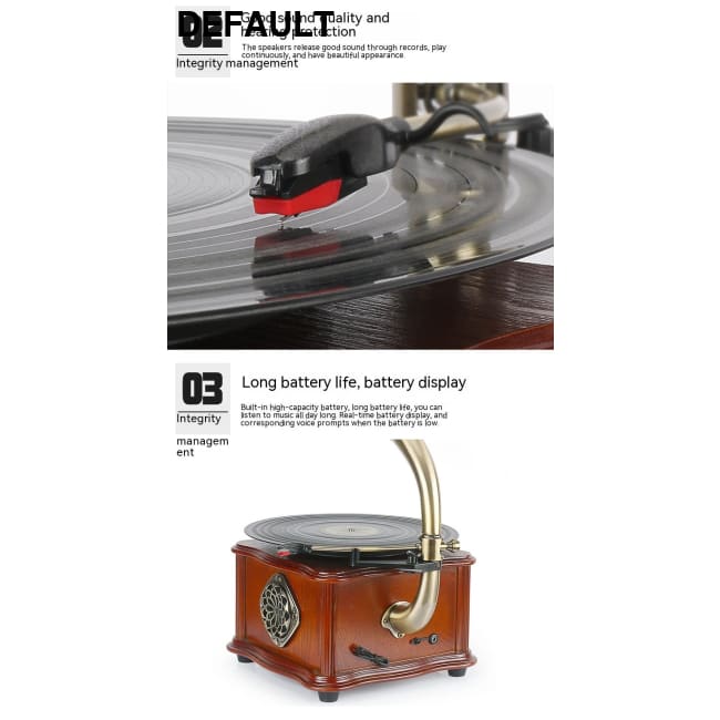 Retro Petunia Vinyl Record Player Phonograph Bluetooth Audio Home Theater Systems Turntables & Players