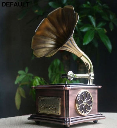 Retro Phonograph Bluetooth Speaker Creative Gift Home Audio Small Ornaments Vinyl Record Player Wholesale Bronze