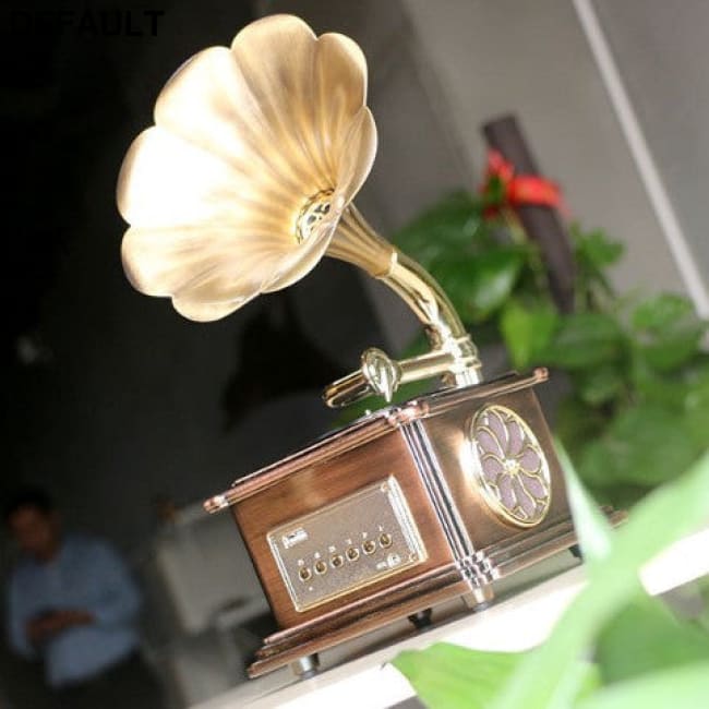 Retro Phonograph Bluetooth Speaker Creative Gift Home Audio Small Ornaments Vinyl Record Player Wholesale Bronze