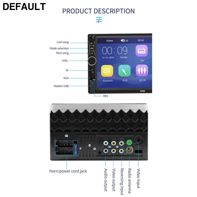 Reversing image touch HD car player Black Audio Receiver Motor Vehicle A/V Players & In-Dash Systems