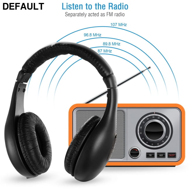 RF headphones with transmitter Black / US Wireless Headsets