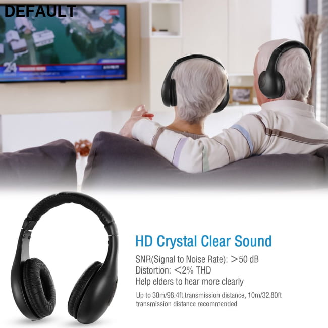 RF headphones with transmitter Black / US Wireless Headsets