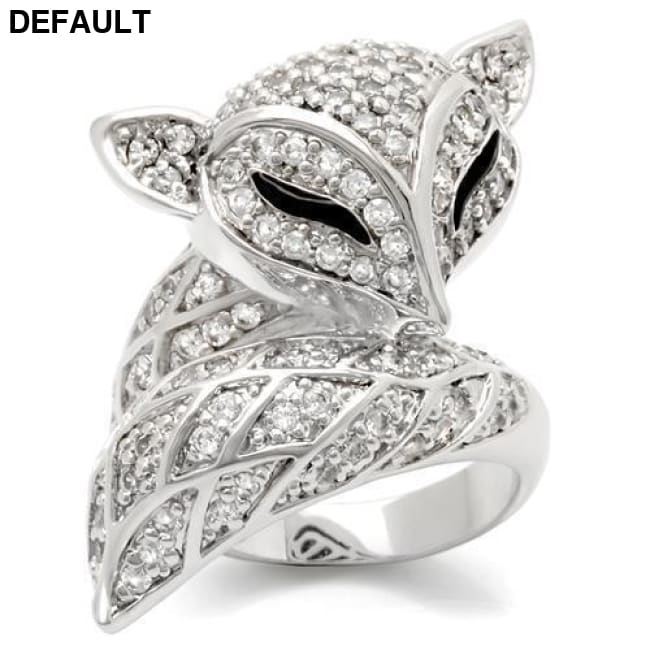 Rhodium Brass Ring with AAA CZ 5 Sterling Silver Rings