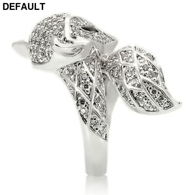 Rhodium Brass Ring with AAA CZ Sterling Silver Rings