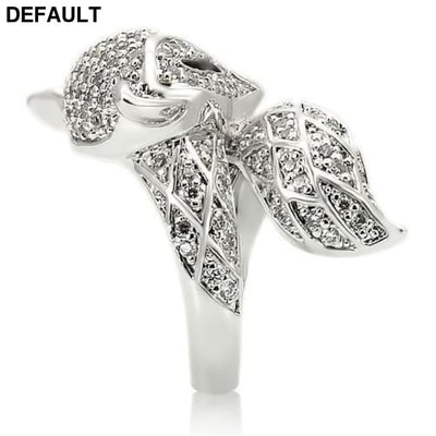 Rhodium Brass Ring with AAA CZ Sterling Silver Rings