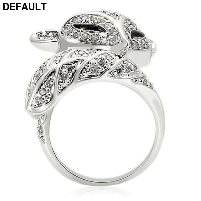 Rhodium Brass Ring with AAA CZ Sterling Silver Rings