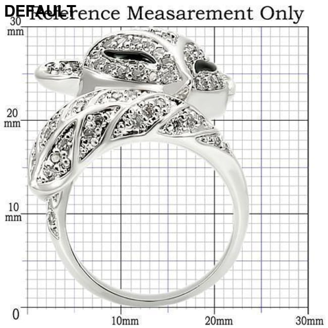 Rhodium Brass Ring with AAA CZ Sterling Silver Rings