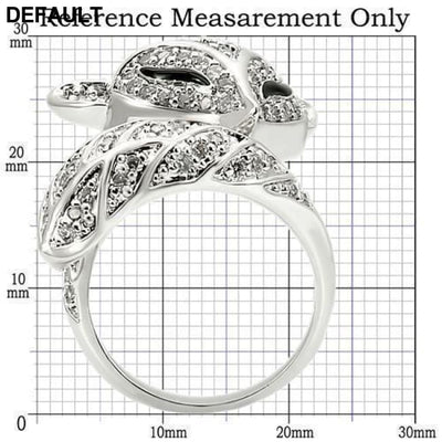 Rhodium Brass Ring with AAA CZ Sterling Silver Rings