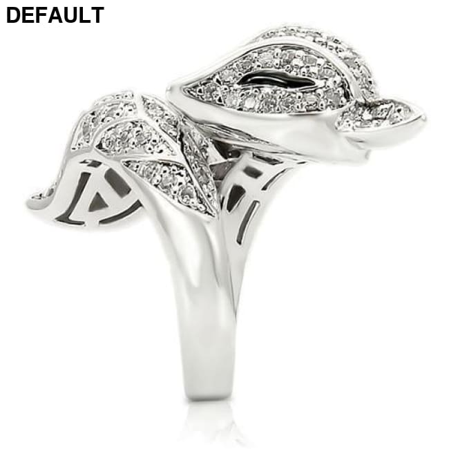Rhodium Brass Ring with AAA CZ Sterling Silver Rings