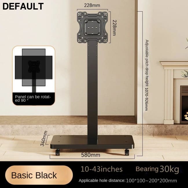 Rolling TV Stand for 10-43 Inch TVs PC Portable Mobile Cart on Wheels Universal Floor Stands with Swivel Mount Fit