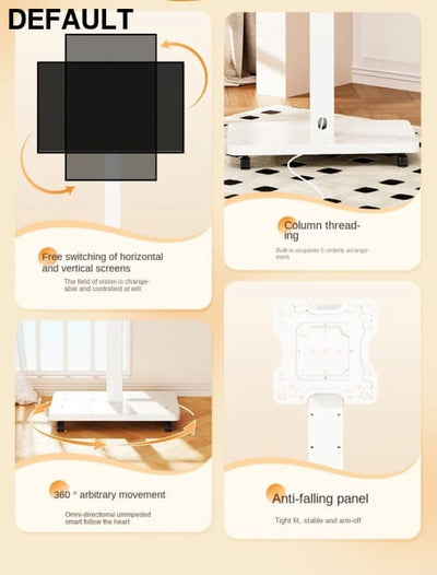 Rolling TV Stand for 10-43 Inch TVs PC Portable Mobile Cart on Wheels Universal Floor Stands with Swivel Mount Fit