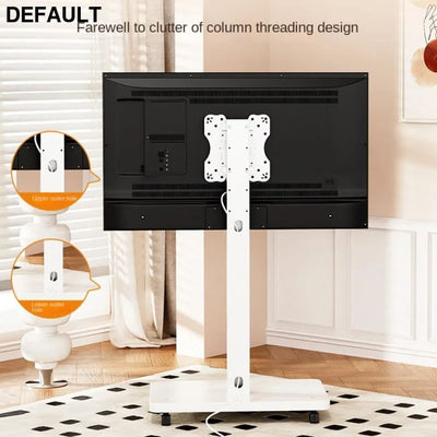 Rolling TV Stand for 10-43 Inch TVs PC Portable Mobile Cart on Wheels Universal Floor Stands with Swivel Mount Fit