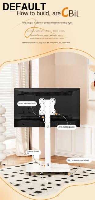 Rolling TV Stand for 10-43 Inch TVs PC Portable Mobile Cart on Wheels Universal Floor Stands with Swivel Mount Fit