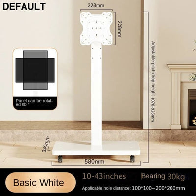 Rolling TV Stand for 10-43 Inch TVs PC Portable Mobile Cart on Wheels Universal Floor Stands with Swivel Mount Fit