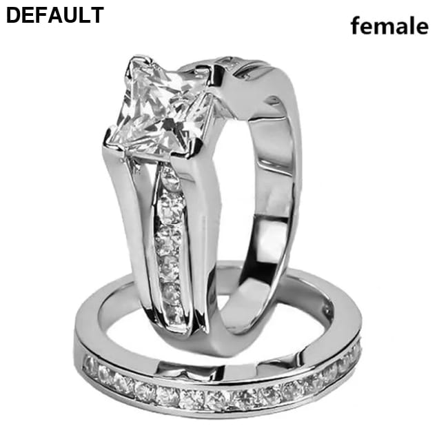 Romantic Zircon Couple Rings Stainless Steel Men’s Ring Wedding Best Selling Products
