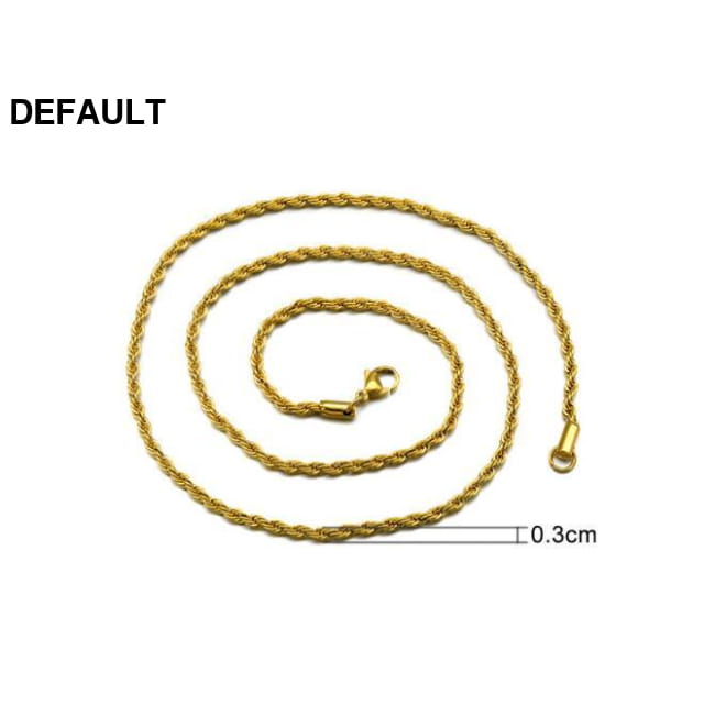 Rope Chain Width 3mm Gold Silver Stainless Steel Necklace / 24inch(61cm) Men Necklaces