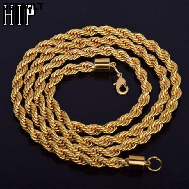 Rope Chain Width 3mm Gold Silver Stainless Steel Necklace Men Necklaces