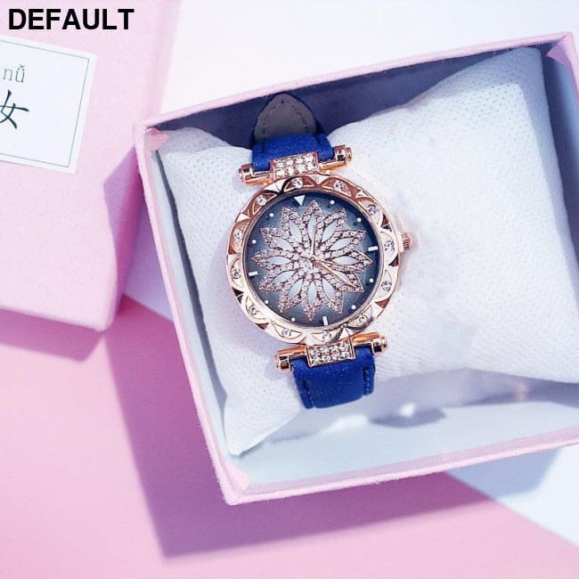 Rose Gold Diamond Watch Blue Women Watches