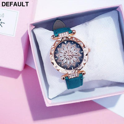 Rose Gold Diamond Watch Green Women Watches