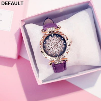 Rose Gold Diamond Watch Purple Women Watches