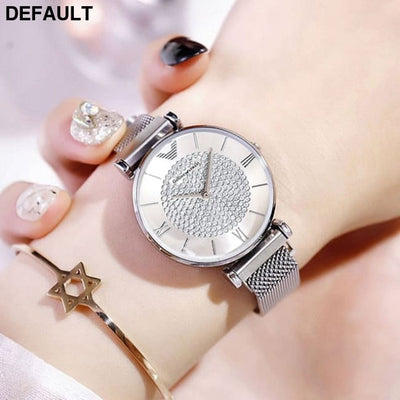 Rose Gold Diamond Watches Silver Women