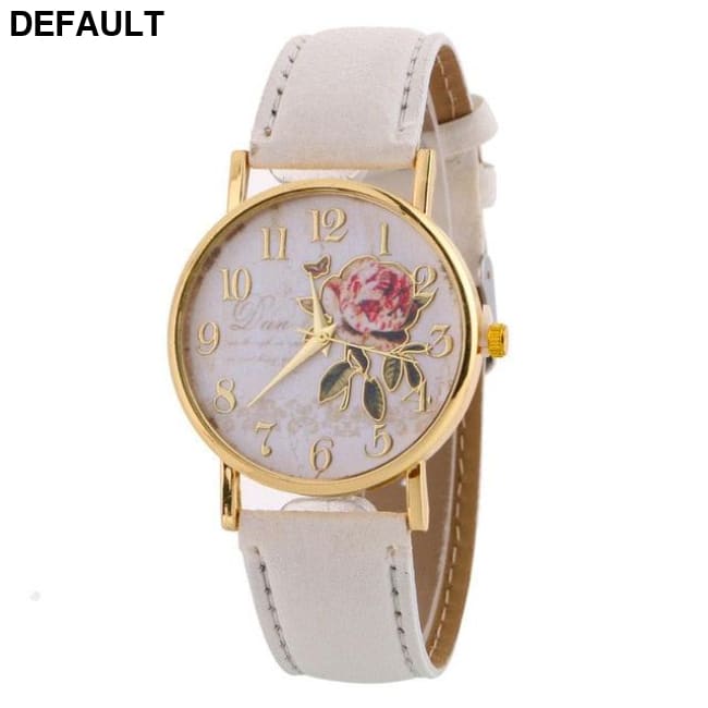Rose Pattern Women’s Watch 9187 white Women Watches