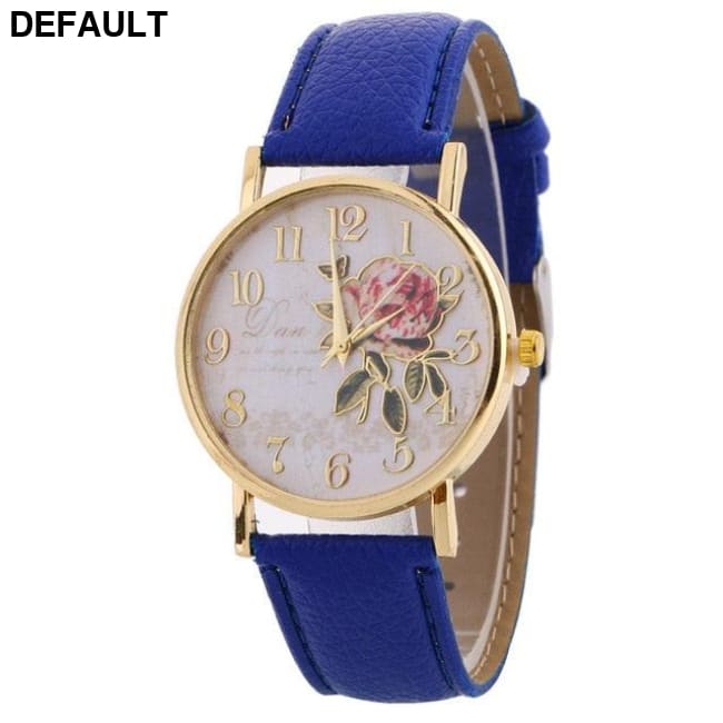 Rose Pattern Women’s Watch 9189 blue Women Watches