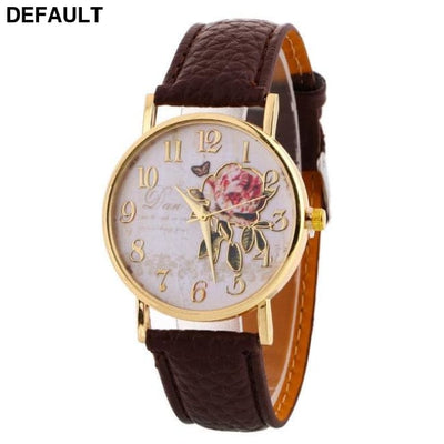 Rose Pattern Women’s Watch 9192 brown Women Watches