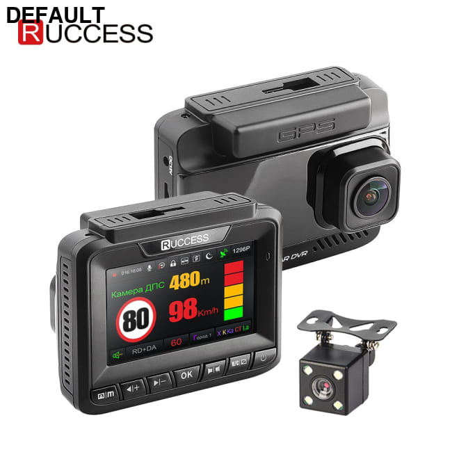 Ruccess GPS Radar Detector & Dual Lens Dash Cam 1296P Car Detectors Electronics