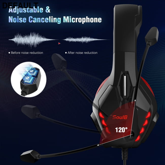 S11 Head mounted Gaming Chicken Earphones Wired Control Black Red Headphones