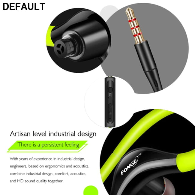 S760 Wired In-ear Waterproof Earphones Ear Hook Earbuds Green Headsets