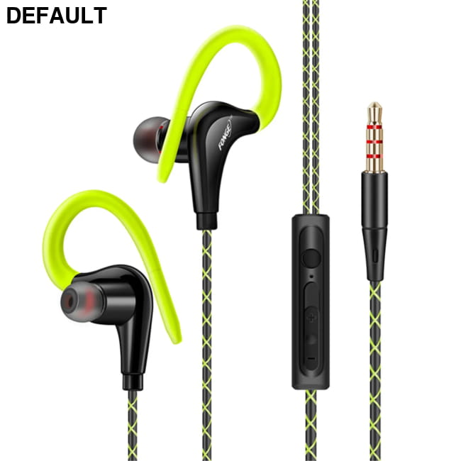 S760 Wired In-ear Waterproof Earphones Ear Hook Earbuds Green Headsets