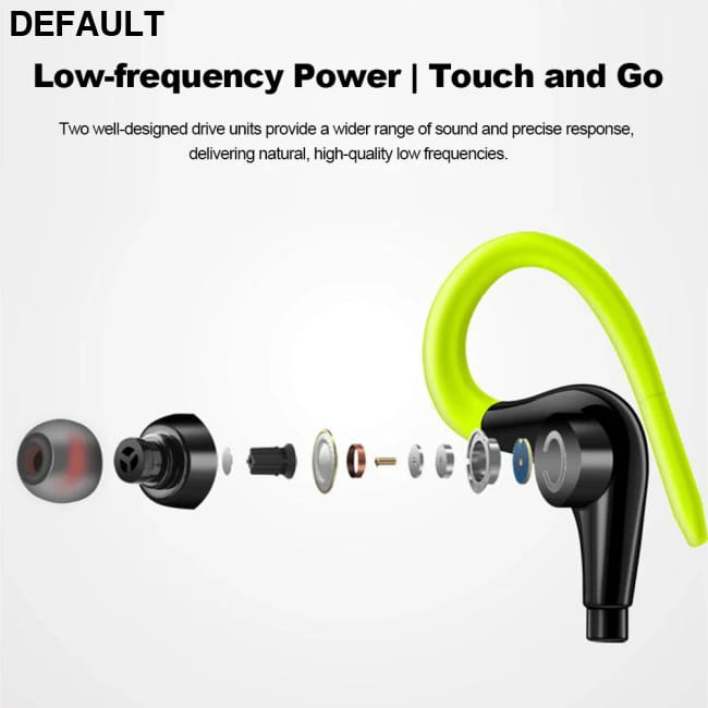 S760 Wired In-ear Waterproof Earphones Ear Hook Earbuds Green Headsets