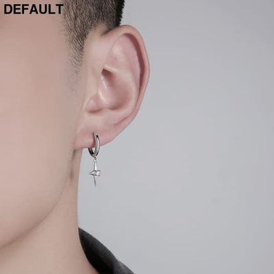 S925 Silver Advanced Sense Trend Individuality Men’s Ruffian Handsome Small Crowd Design Earrings Men