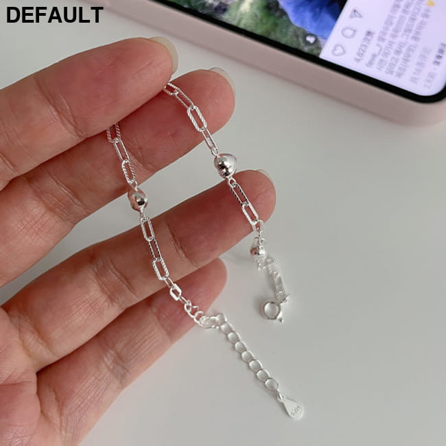S925 Sterling Silver 3D Heart Bracelet For Women Geometric Plain / 925 Bracelets