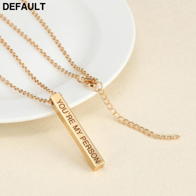 S925 Sterling silver Four Sides Engraving Personalized Necklaces