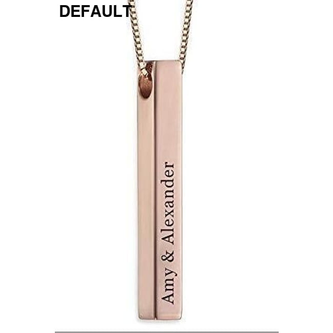 S925 Sterling silver Four Sides Engraving Personalized Rose Gold / 40cm Necklaces