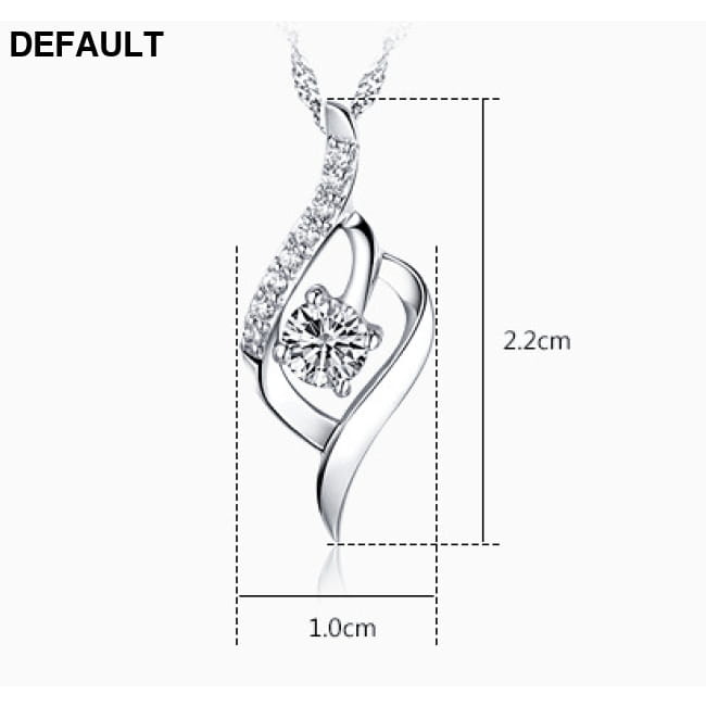 S925 Sterling Silver Necklace Pendant inlaid love Korean Rings