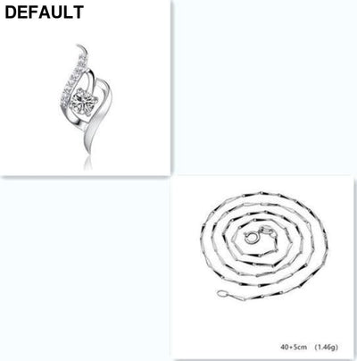 S925 Sterling Silver Necklace Pendant inlaid love Korean soft accessories wholesale Zircon White with chain Rings