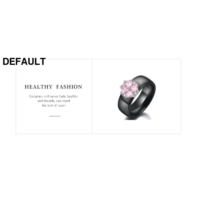 S925 Sterling Silver Pink Flower Cubic Zirconia Ceramic Ring Wedding Rings Best Selling Products