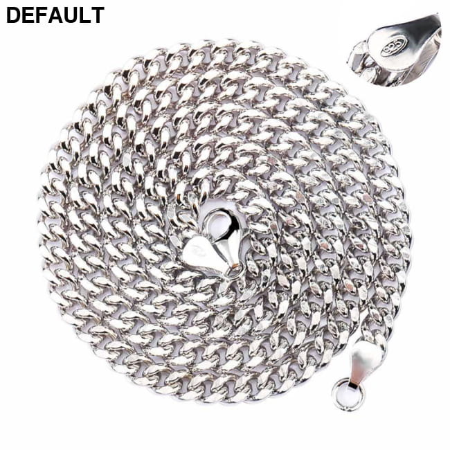 S925 Sterling Silver Round Cuban Chain Necklace for Men Necklaces