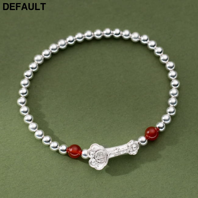 S925 sterling silver safety lock agate bead bracelet Bracelets Best Selling Products